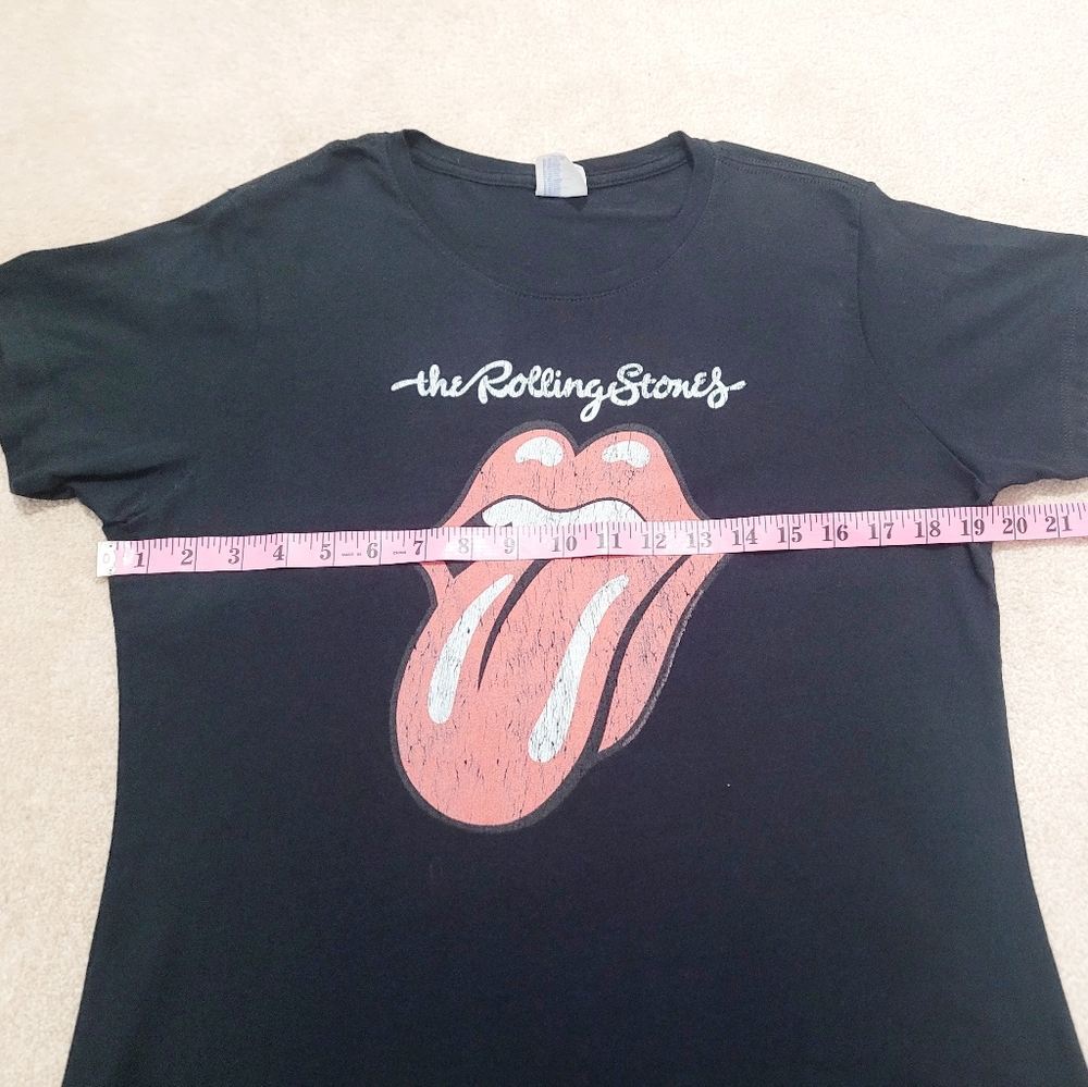 Rolling Stones Graphic T-Shirt Women’s Size Large Black Tongue Logo 100% Cotton - Picture 5 of 8